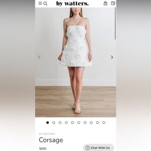 Watters Strapless White Dress